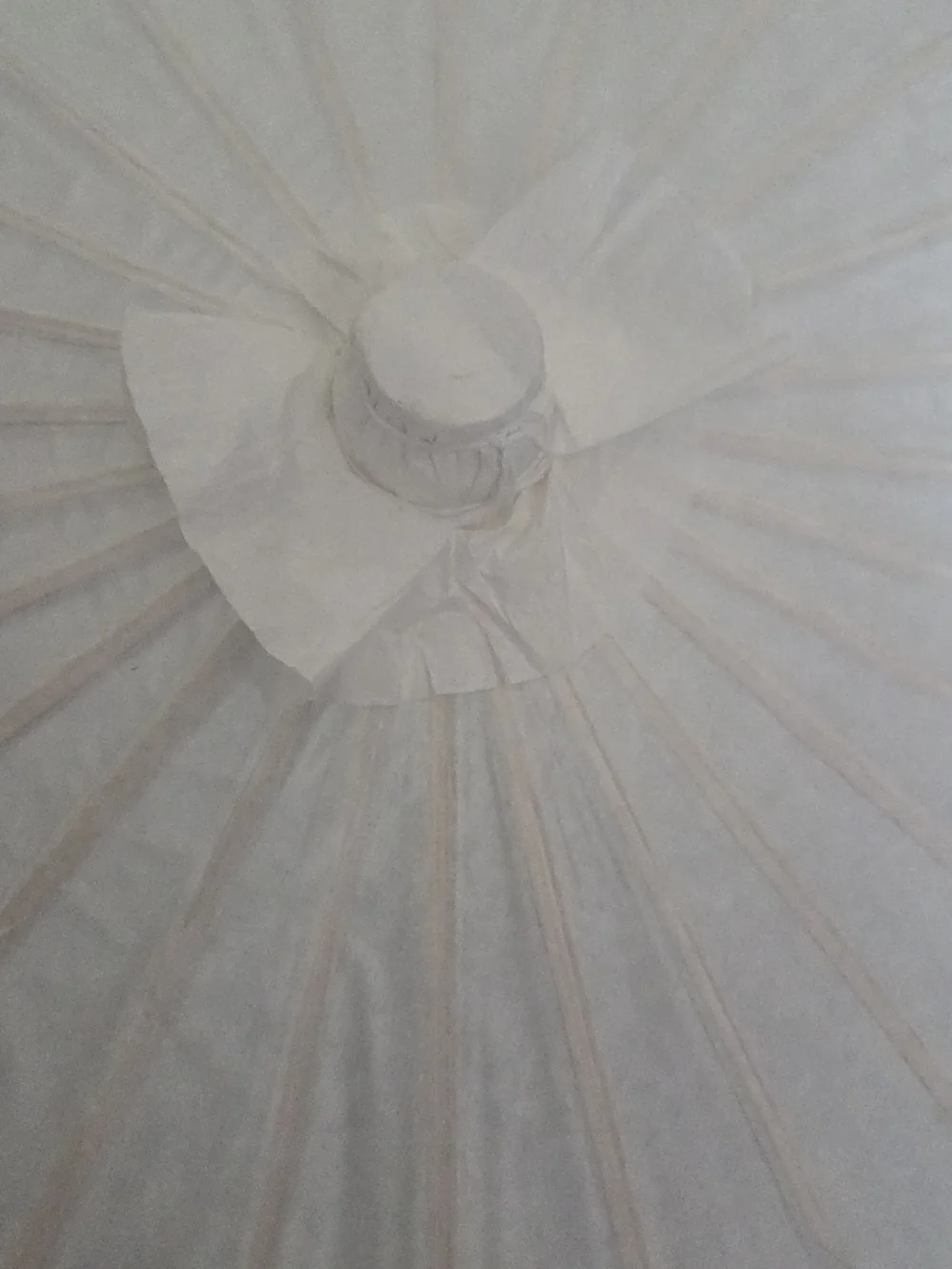 White Paper Parasol Umbrella Wood Bamboo Asian Wedding Decor 32”